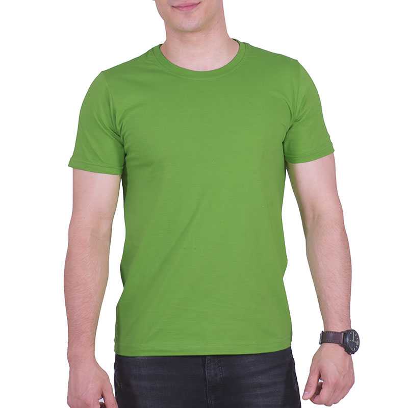 تیشرت آستین کوتاه سوپر نخ پنبه مردانه و زنانه رنگ سبز حنایی